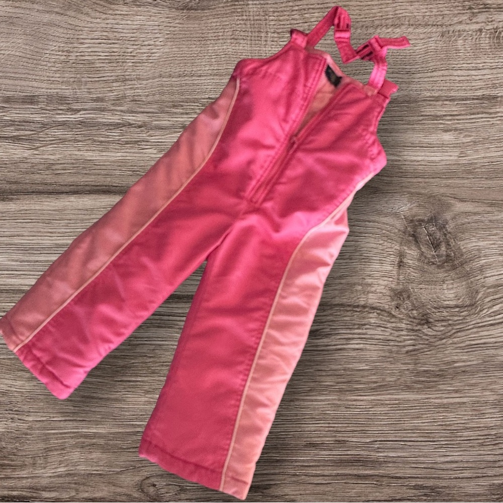 OshKosh B’gosh 4T winter snow pants coveralls two toned pink adjustable